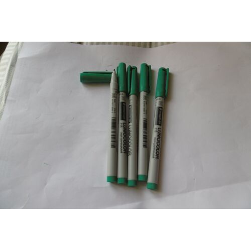 Stylo Feutre Non Permanent Pointe Moyenne 0.8 À 1.0mm Vert Lumocolor Staedtler 315.5 Lot De 5