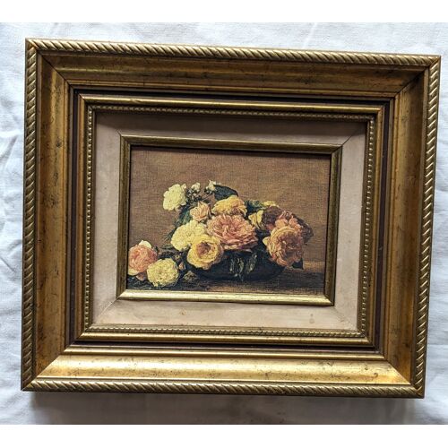 Tableau vintage Peinture Roses sur Toile