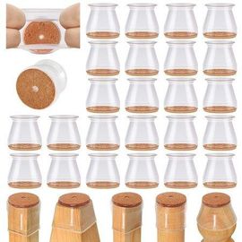 Lot De 24 Protections De Sol En Silicone Pour Pieds De Chaise En Bois Dur