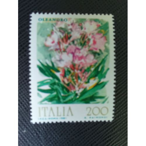 Timbre Italie Y T 1478 Fleurs D'Italie Laurier Rose 1981 (020709 )