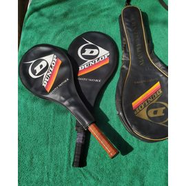 ++Collector Raquettes De Tennis Dunlop Maxply Mcenroe Vintage En Bois Avec Toutes Les Housses++