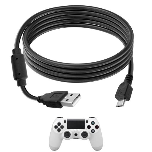 Câble Micro USB 3 Mètres Pour PS4 - Neuf, Compatible Playstation 4