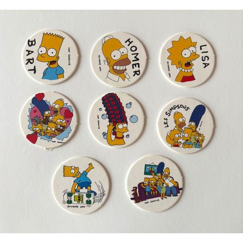 Lot De 8 Pogs The Simpson (Association Des Paralysés De France)