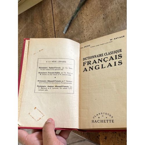 Dictionnaire Anglais Français Édition Hachette 1950