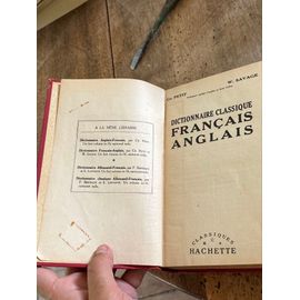Dictionnaire Anglais Français Édition Hachette 1950