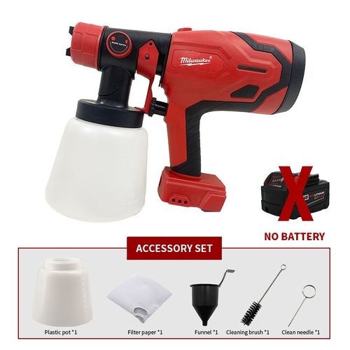 Milwaukee pistolet de pulvérisation électrique haute puissance atomisation forme réglable 800ML pulvérisateur de peinture Compact aérographe 18V batterie outil - Type No Battery