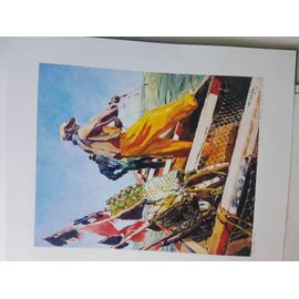 Lithographie Du Peintre Sculpteur Marc Monnier. "Le Pêcheur Sénégal