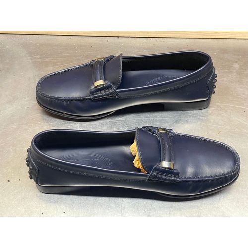 Mocassins Tod’S Femme 36,5 – Vintage – Bleu Marine – Bon État – Made In Italy