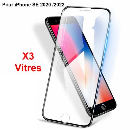 Vitre De Protection Intégrale En Verre Trempé Pour Iphone Se 2022 - Lot De 3