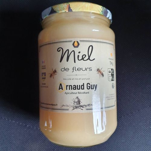 Pot De Miel De Fleurs 1kg En Verre Fait Par Apiculteur