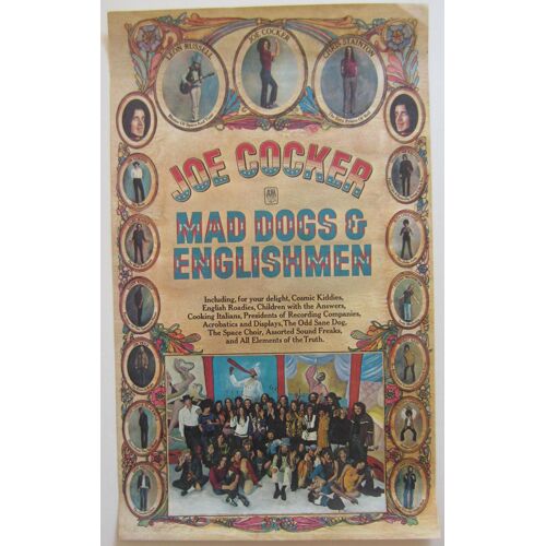 Affiche Originale Joe Cocker Mad Dogs & Englishmen Leon Russel Chris Stainton... 1970 30x50 Cm