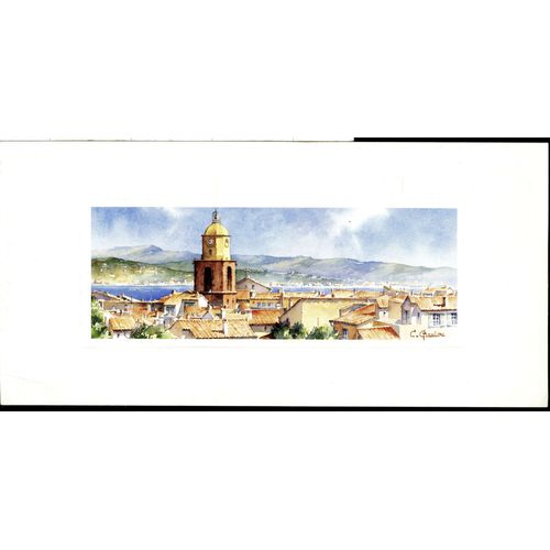 Une Carte De Collection N°L115, Les Toits De Saint-Tropez, Aquarelle De Christian Graniou