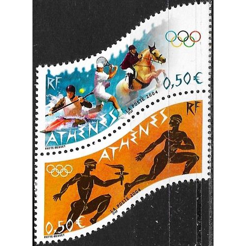 France 2004, Très Belle Paire Attachée, Timbres Neufs** Luxe Yvert 3686 Et 3687, Jeux Olympiques D'Athènes.