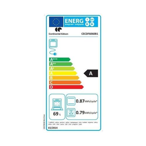 CUISINIERE GAZ CONTINENTAL EDISON CEDF6060B1 - 4 FEUX - NOIR - L60 XP60 X H90 CM