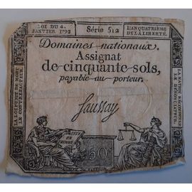 Assignat De 50 Sols De 1792