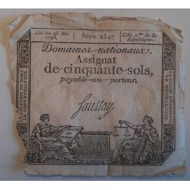 Assignat De 50 Sols De 1793