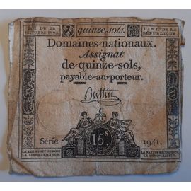 Assignat 15 Sols De 1792