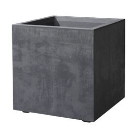 Pot De Fleur Cube - Deroma - Millennium R - Anthracite - A Réserve D'eau- 39 Cm