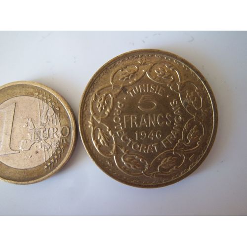Piéce Collection Protectorat Français Tunisie 5 Francs 1946