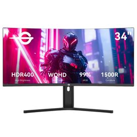 Écran de jeu TITAN ARMY C34A1R 34 pouces,écran incurvé 3440 x 1440 21:9 1500R,taux de rafraîchissement de 165 Hz,99 % sRGB, HDR400,MPRT 1 ms,FreeSync et G-Sync, Game+ Assist,faible luminosité bleue