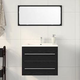 Vidaxl Meuble De Salle De Bain Avec Lavabo Chêne Noir 60x38,5x48 Cm
