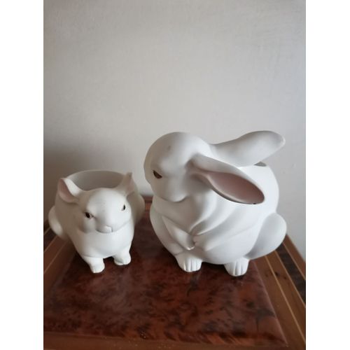 Lapins blancs porte bougie Partylite