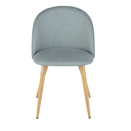 Chaise Vintage En Tissu Recyclé Gris-Vert Et Acier Imitation Chêne