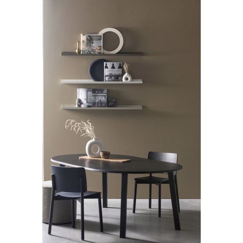 Table Repas Ronde Extensible En Chêne Noir Mat