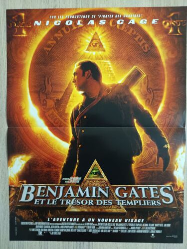 Benjamin Gates Et Le Trésor Des Templiers - Véritable Affiche De Cinéma - État Excellent. Dimensions 40x54 Cm - Film De Jon Turteltaub, Avec Nicolas Cage, Diane Kruger, Sean Bean - Poster - Année 2004