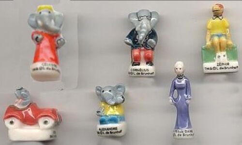 6 Fèves De La Série Le Roi Babar (Prime 2002)