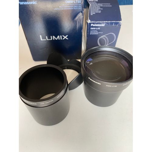 Lentille de Conversion Panasonic Lumix DMW-LT55 + Adaptateur DMW-LA5 Compatible Camera Lumix DMC-FZ30, FZ-40, FZ-45, FZ60, FZ62, FZ70, FZ72, FZ80, FZ82, FZ83, FZ85, DMC-FZ100, FZ200, FZ300, FZ330.