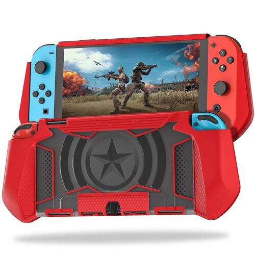Pour Nintendo Switch Oled 2021 Bi-Color Anti-Fall Housse De Protection Console Contrôleur Étui Antichoc
