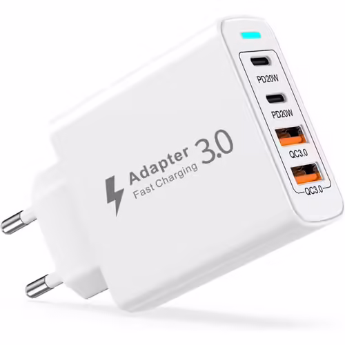 KALANKA-Chargeur USB C, 40W 4 Ports Prise USB C Chargeur Rapide iPhone, Chargeur USB Multiple Secteur avec PD&QC Charger Type C Adaptateur pour iPhone 17 16e 16 15 Pro 14 13 12 11 X XS,S-amsung Galax