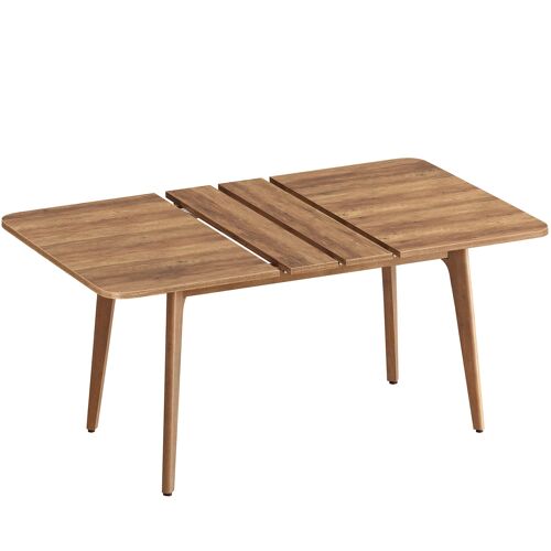 Table de Salle à Manger, Plateau Extensible, Capacité de Charge de 120 kg, pour Salle à Manger, Bureau ou Espace de Travail, Design Épuré, Marron Miel