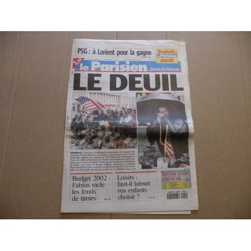 Brade Le Parisien Edition Seine Et Marne N° 17735 Du Samedi 15 Septembre 2001