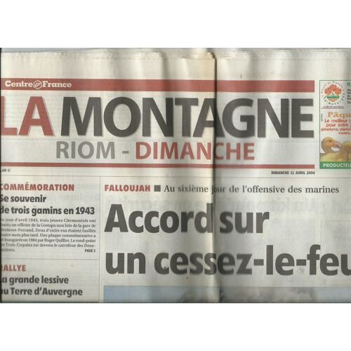 Journal La Montagne 11/04/2004 Crankset - Jim Murple - Frederic Pajak - Justine Lévy - Nick Mc Donell