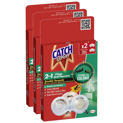 CATCH Lot de 3 Pièges Anti-Fourmis 2en1 x2