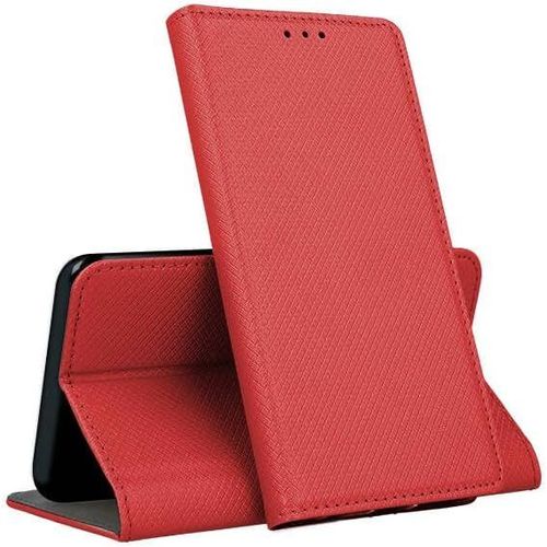 Coque Pour Xiaomi Redmi Note 14 4g - Etui Housse Portefeuille Fermeture Magnétique Rouge