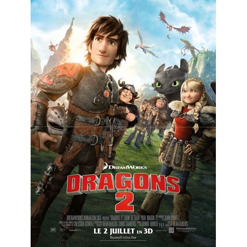 Dragons 2 / Deux - Affiche Originale De Cinéma - Format 40x60 Cm - Un Film De Dean Deblois Avec Les Voix De Jay Baruchel, America Ferrera, Jonah Hill, Cate Blanchett - Année 2014