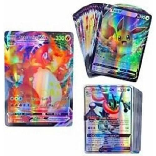 Lot De 50 Cartes Pokemon Vmax - Version Française - Illustrations Aléatoires