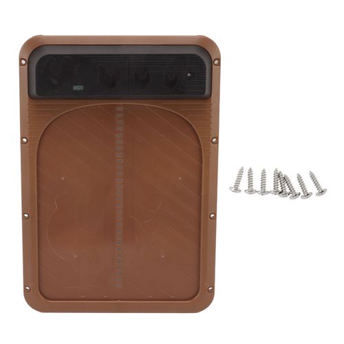 Porte Automatique De Poulailler En Plastique, AlimentéE Par Batterie, DéTection De LumièRe, Porte Automatique Pour Ferme, Marron Foncé