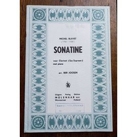 Partition - Sonatine Voor Clarinet (Sax Sopraan) Met Piano - Sonatine Pour Clarinette Avec Piano - Michel Blavet - 1963