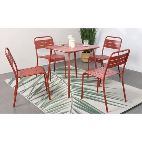 Ensemble Table Et Chaises 4 Places Evora Par Côté Lounge : Bleu