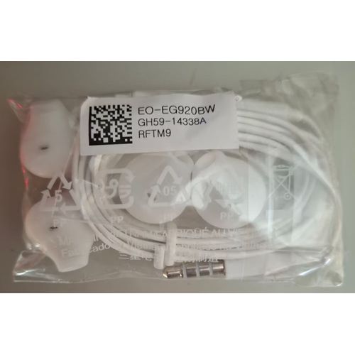 Ecouteurs kit pieton mains libres - Samsung - Blanc original - EO-EG920BW - Embouts de rechange