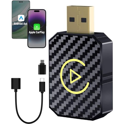 Adaptateur Swiftctrl Sans Fil Carplay & Android Auto – Convertit Carplay Filaire En Sans Fil | Clé Usb Plug & Play, Wi-Fi 2,4g/5ghz, Bluetooth 5.0 – Pour Iphone Ios 12+ & Android À Partir De 2016