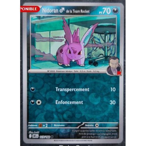 Pokémon Nidoran De La Team Rocket 117/182 Reverse Ev10 Rivalités Destinées
