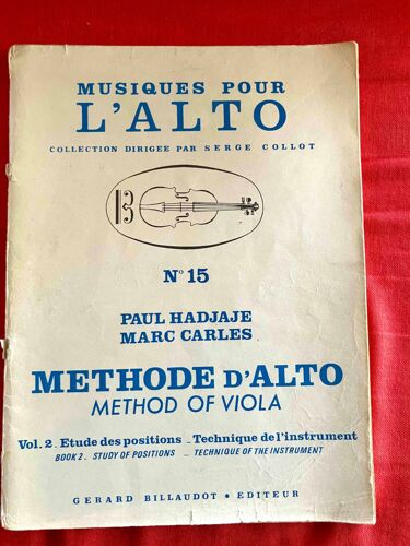 Musique Pour L'Alto Paul Hadjaje.  N°15  Vol. 2 Etude Des Positions - Technique De L'Instrument.