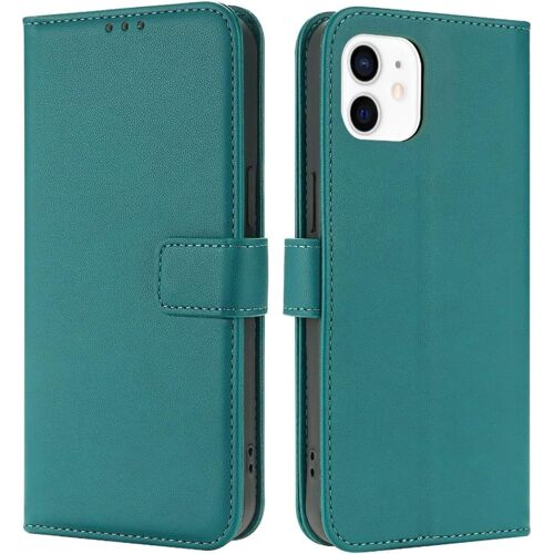 Case for iPhone 12/iPhone 12 Pro Case with Card Holder Flip Wallet Leather Magnetic Pouch Shockproof Flip Case Cover Protective Shell Dark Green