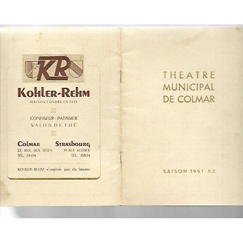 Theatre Municipal De Colmar - Saison 1951-1952 - Grand Concert Symphonique Par L'Orchestre De Radio Strasbourg