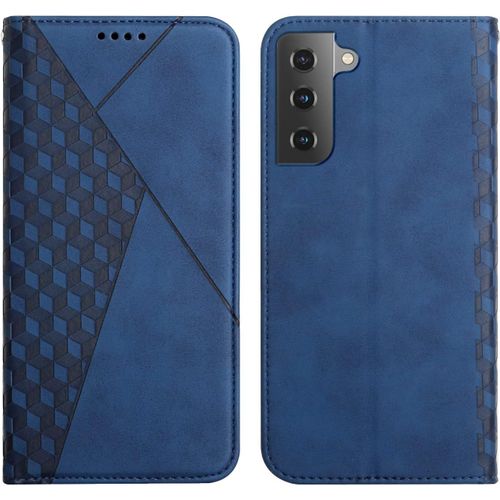 SJZG-Coque Pour Samsung Galaxy S23, Premium Flip Housse Étui Protection Rabat Clapet Portefeuille Phone Cover Magnétique [Porte Cartes] Antichoc Béquille Cover (Bleu)